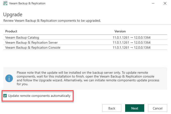 Figure 1.34 – Upgrade dialog with components