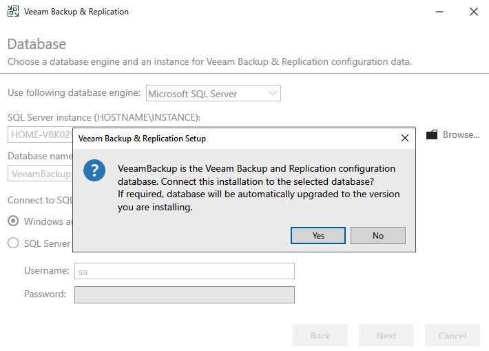 Figure 1.39 – Database upgrade warning