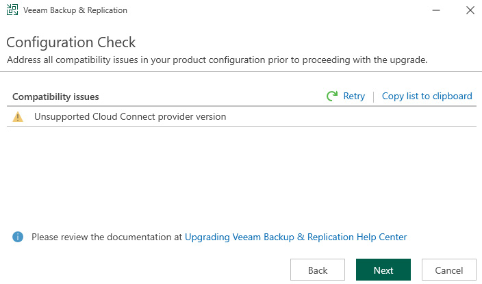 Figure 1.40 – Configuration Check for incompatibilities