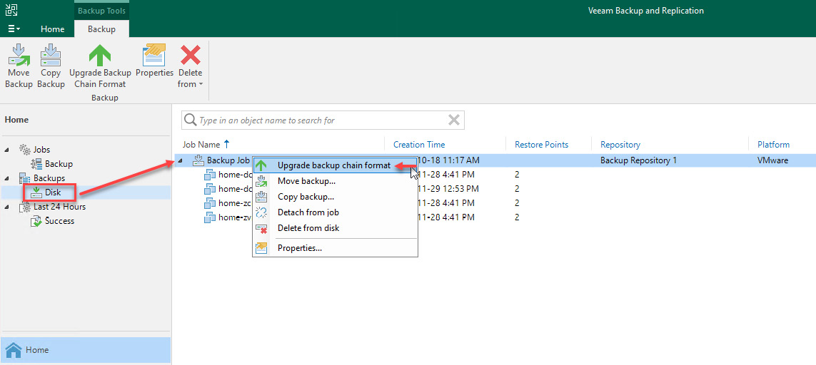 Figure 1.44 – Upgrade backup chain format