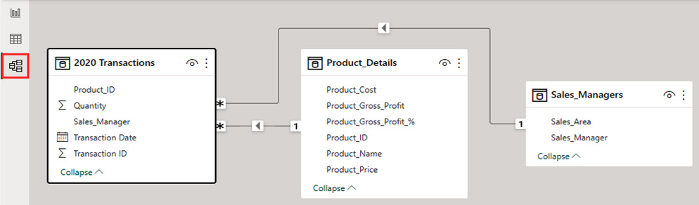 Figure 5.50 – Model view to view and edit the relationships