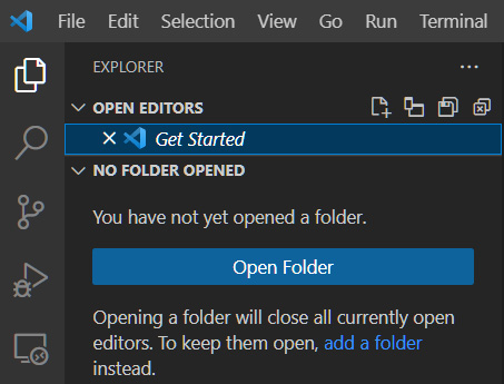 Figure 2.8 – The project’s Explorer icon in VS Code