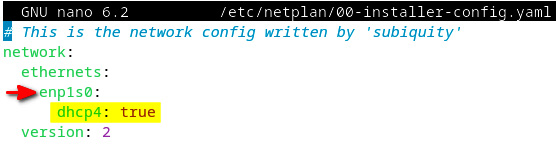 Figure 7.8 – Enabling DHCP in the netplan configuration