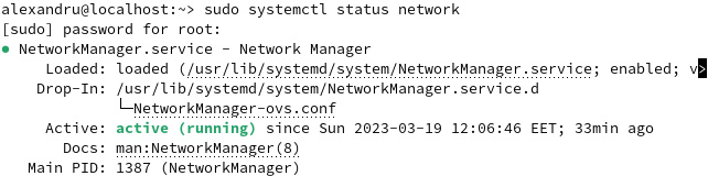 Figure 7.15 – Checking which network service is running in openSUSE