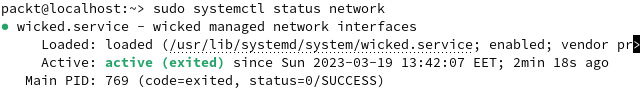 Figure 7.16 – Wicked is running inside the openSUSE server