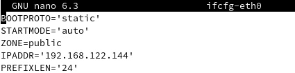 Figure 7.22 – New variables for static IP configuration