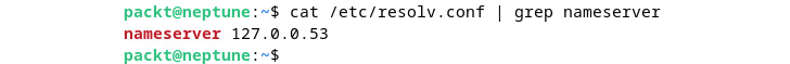 Figure 7.27 – Querying DNS server using /etc/resolv.conf