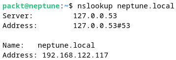 Figure 7.28 – Querying name-server information with nslookup