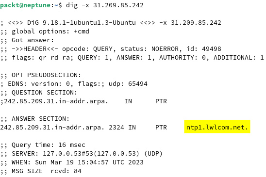 Figure 7.37 – Querying the NTP synchronization status with ntpstat