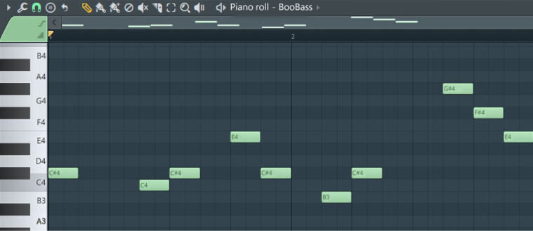 Figure 1.13 – Added notes to the Piano roll instrument
