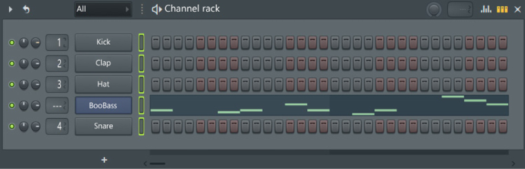 Figure 1.18 – Selecting channels in the Channel Rack
