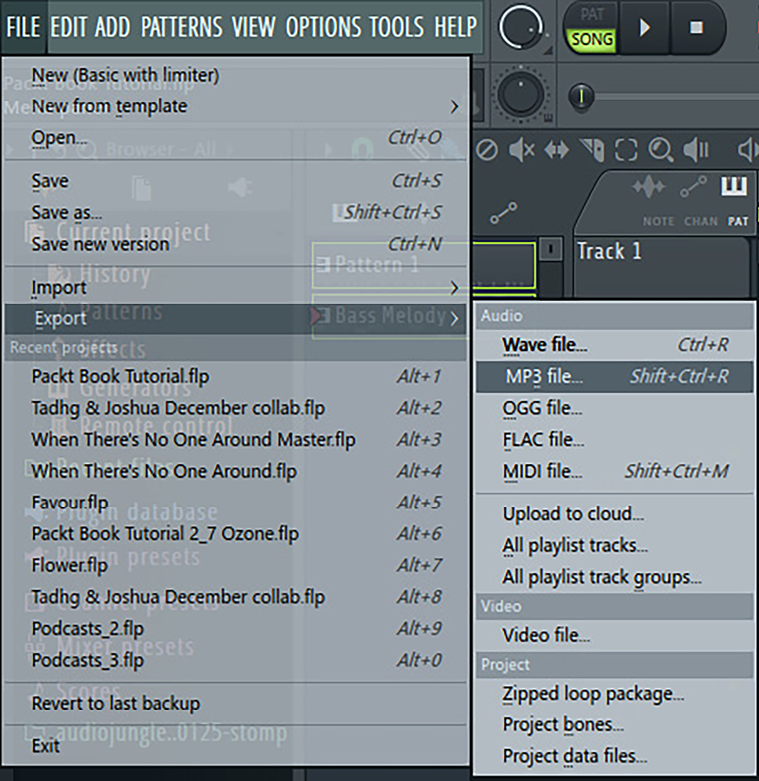 Figure 1.23 – Exporting the song
