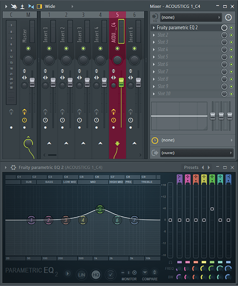 Figure 5.14 – Fruity parametric EQ 2 effect on the sample
