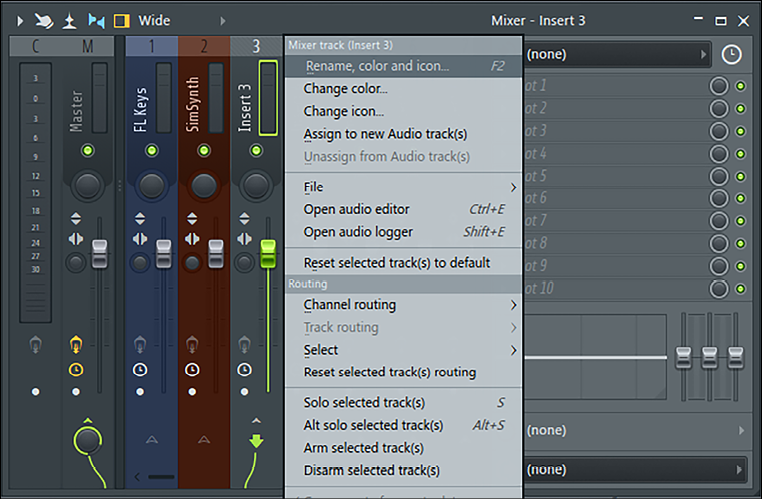 Figure 7.10 – Rename and color your mix bus
