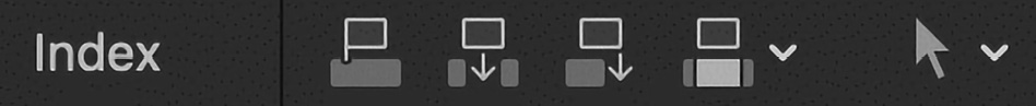 Figure 1.6: These buttons and menus live on the left of the main gray central bar