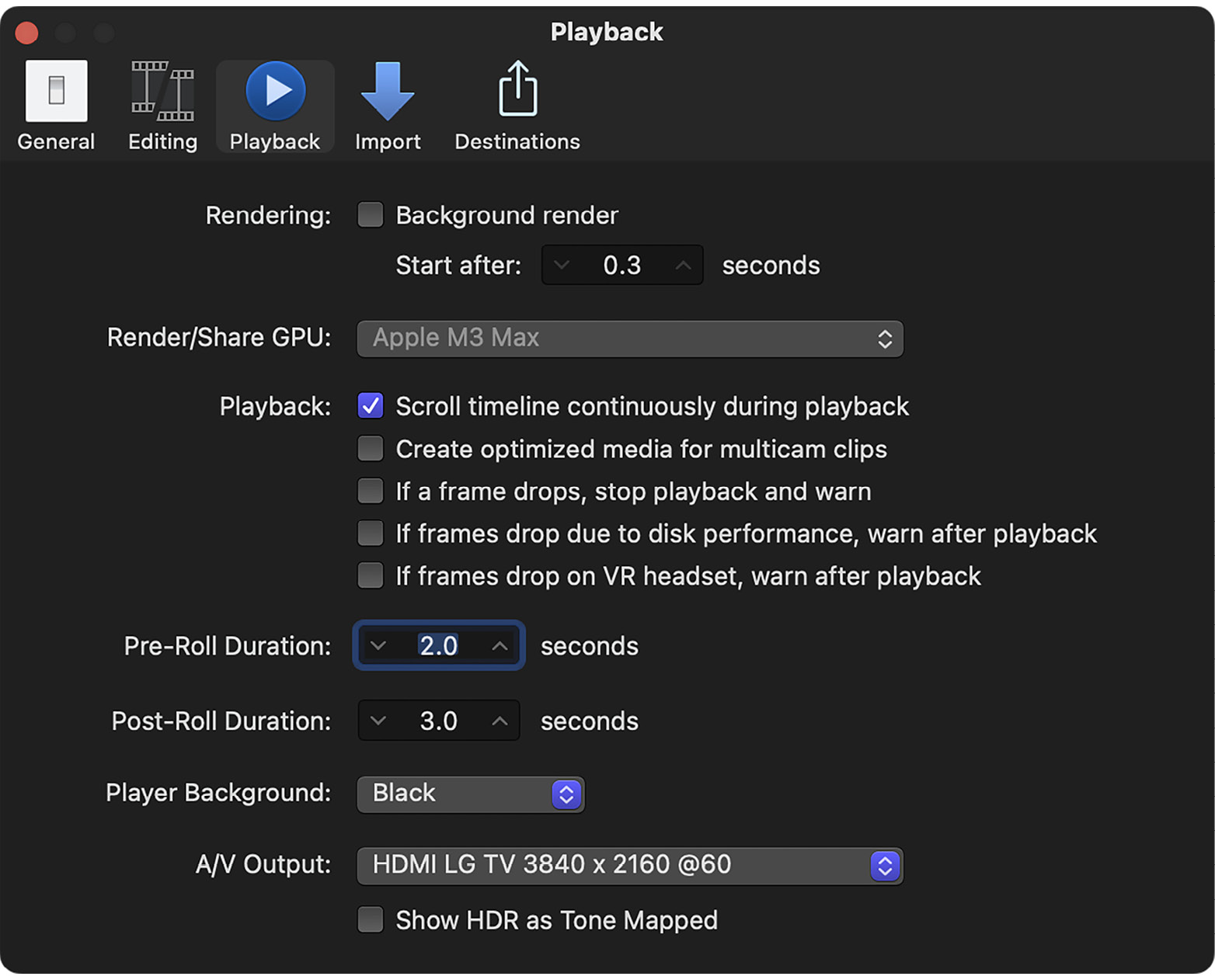 Figure 1.14: The surprisingly spartan Settings/Preferences window, with just five sections along the top