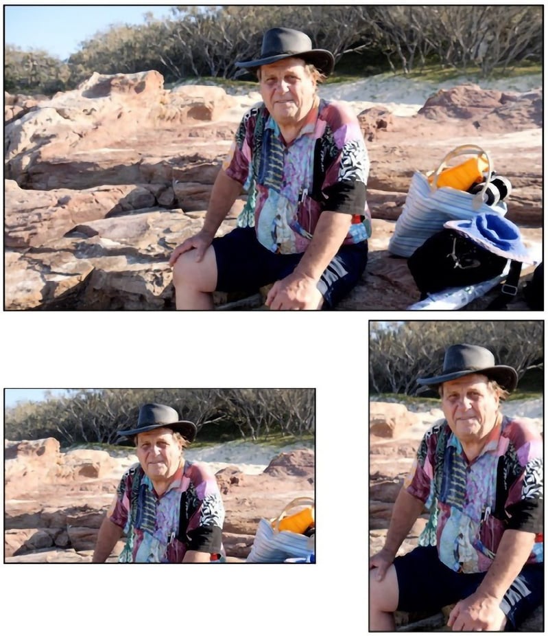 Figure 2.22: Shoot the top shot in high resolution and you can crop to either of the other two frames