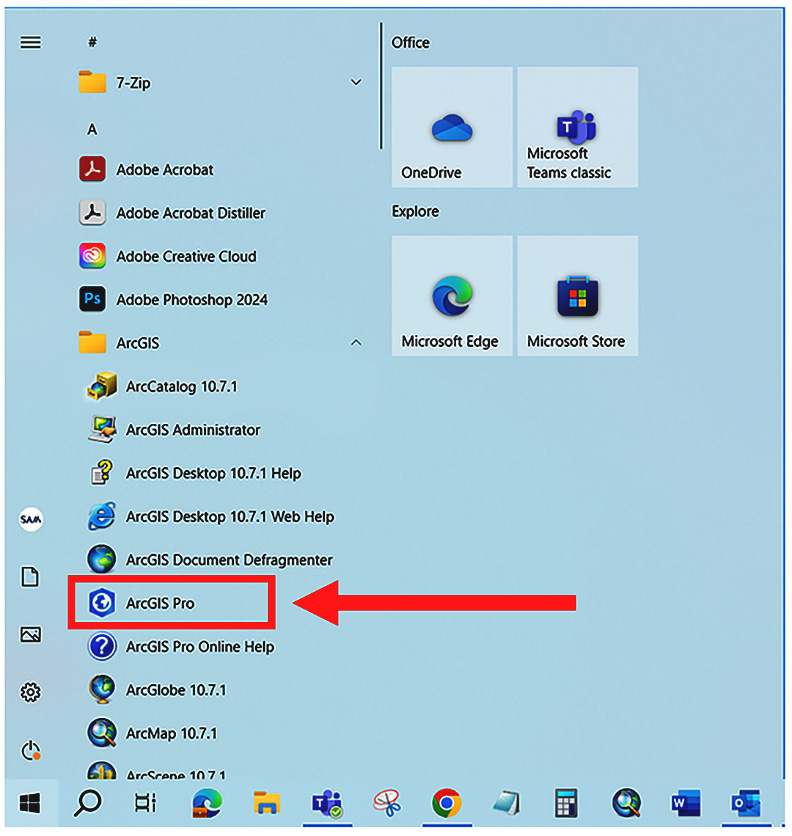 Figure 2.1 – Starting ArcGIS Pro from the Start but﻿ton