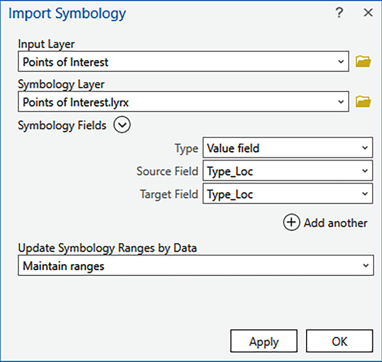 Figure 2.10 – Import Symbology with completed parameters