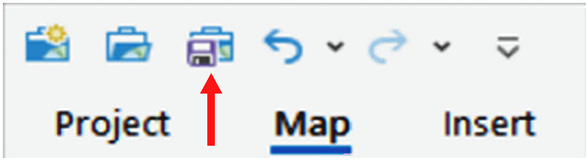 Figure 2.6 – The Save Project button on the Quick Access toolbar