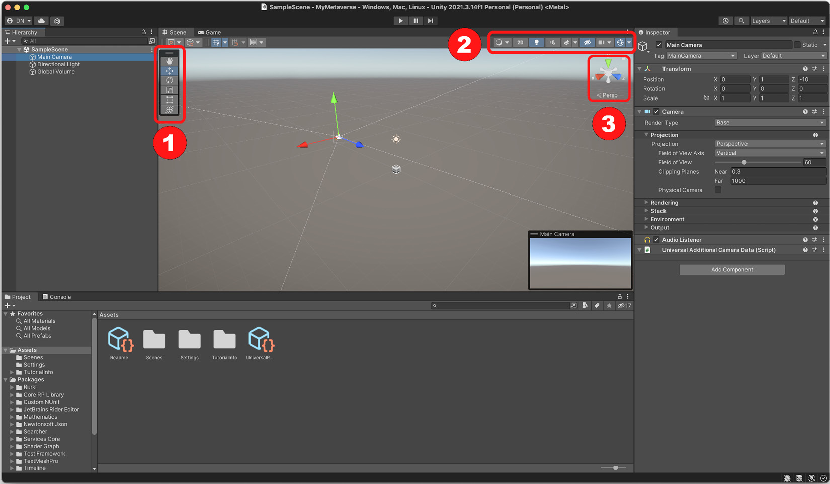 Figure 1.14 – The main toolbars in the Unity editor