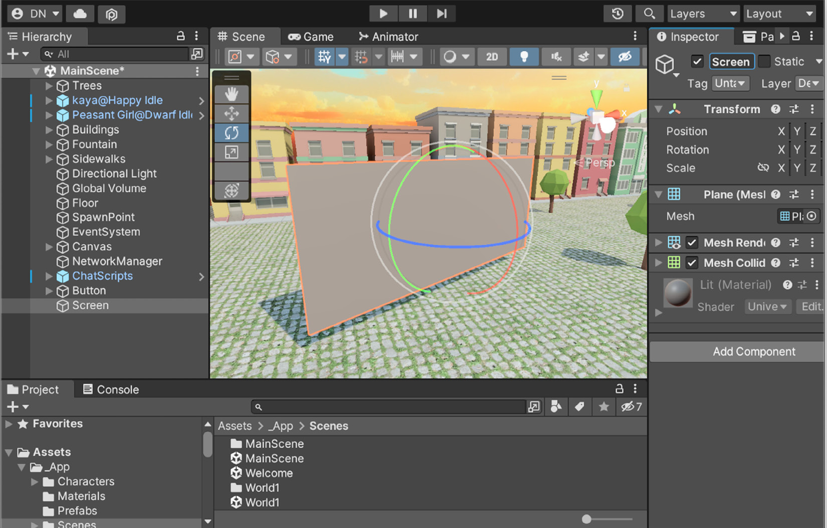 Figure 12.2 – Adding a plane to the scene