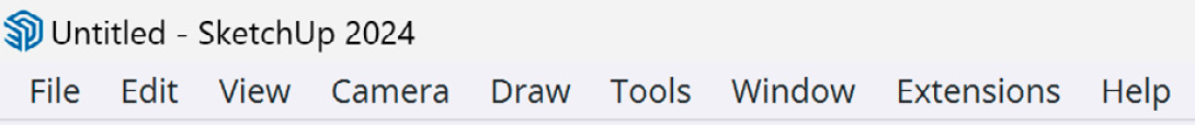 Figure 1.1: Menu bar in SketchUp 2024 (Windows)