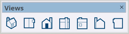 Figure 1.3: Views toolbar in Windows OS (from left to right) Iso, Top, Front, Right, Left, Back, and Bottom