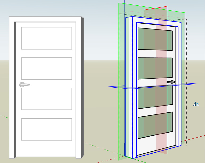 Figure 1.8: Local axes in Edit mode of a rotated object