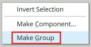 Figure 1.18: Right-click in the modeling window and choose Make Group