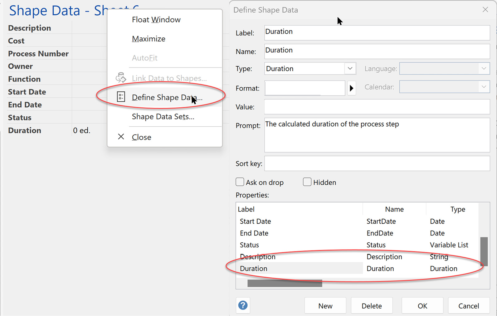 Figure 10.14 – Using the Define Shape Data dialog