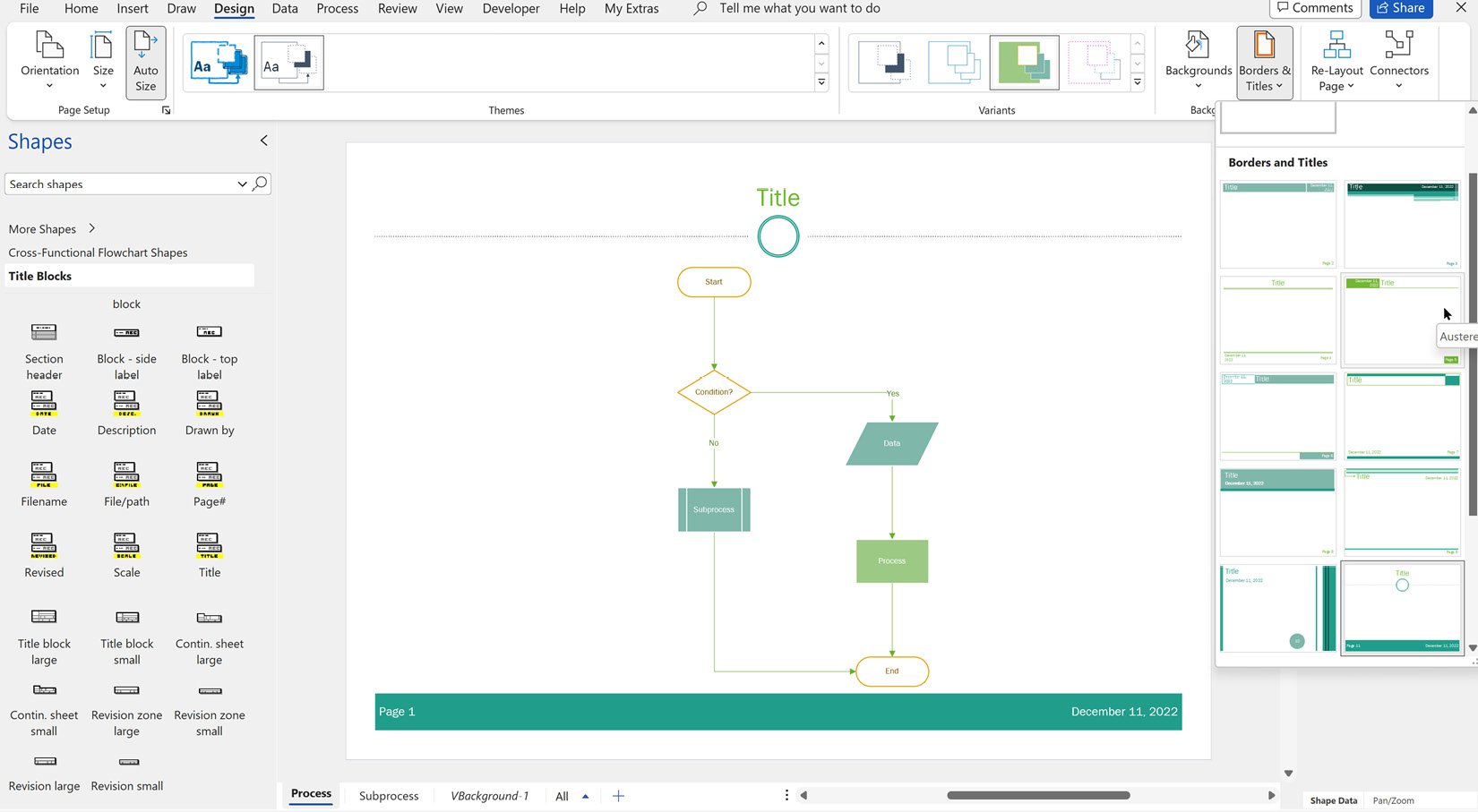 Figure 6.18 – Borders and Titles in desktop Visio