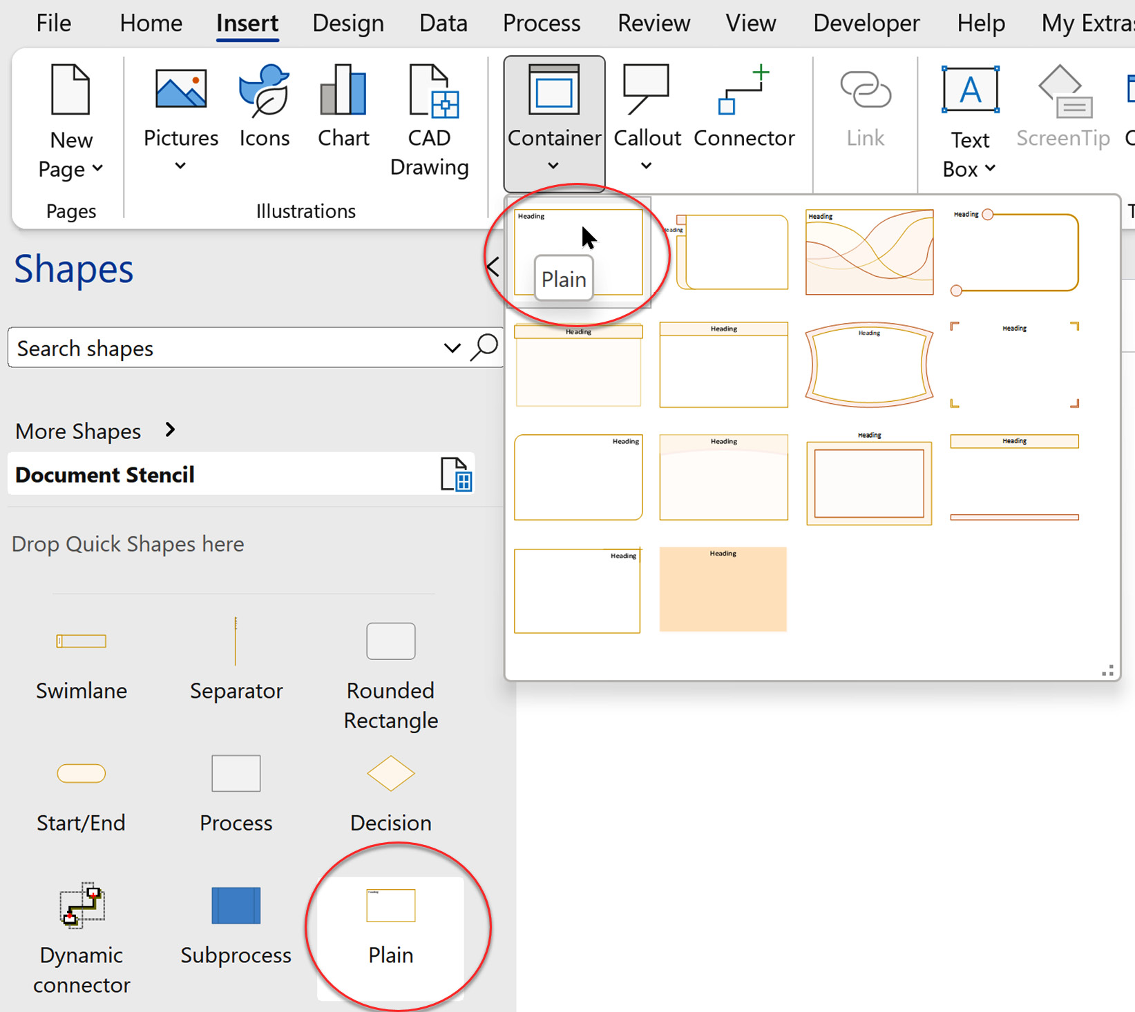 Figure 11.10 – Creating a copy of a built-in container master shape