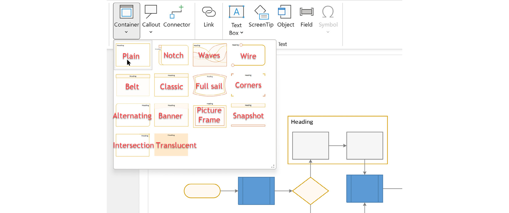 Figure 11.9 – The built-in container shapes