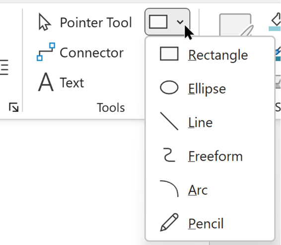 Figure 2.7 – Drawing a shape in desktop Visio