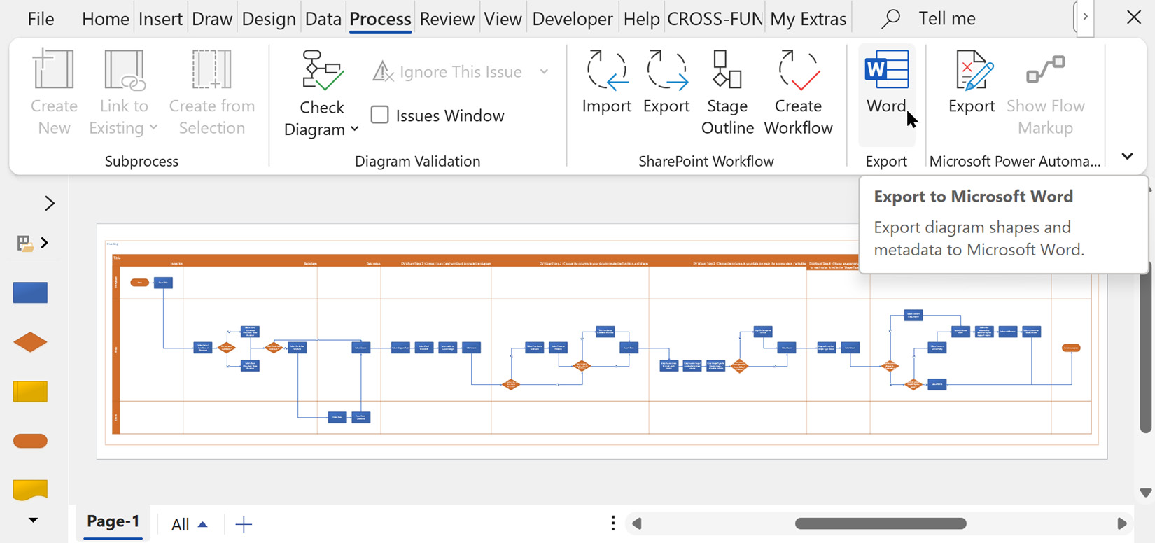 Figure 9.1﻿ - The Process | Export | Word option