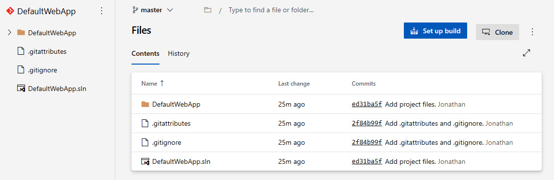 Figure 2.5 – Imported repository with a “Set up build” button as the next step