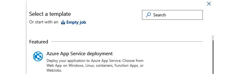 Figure 2.8 – Selecting an empty job template