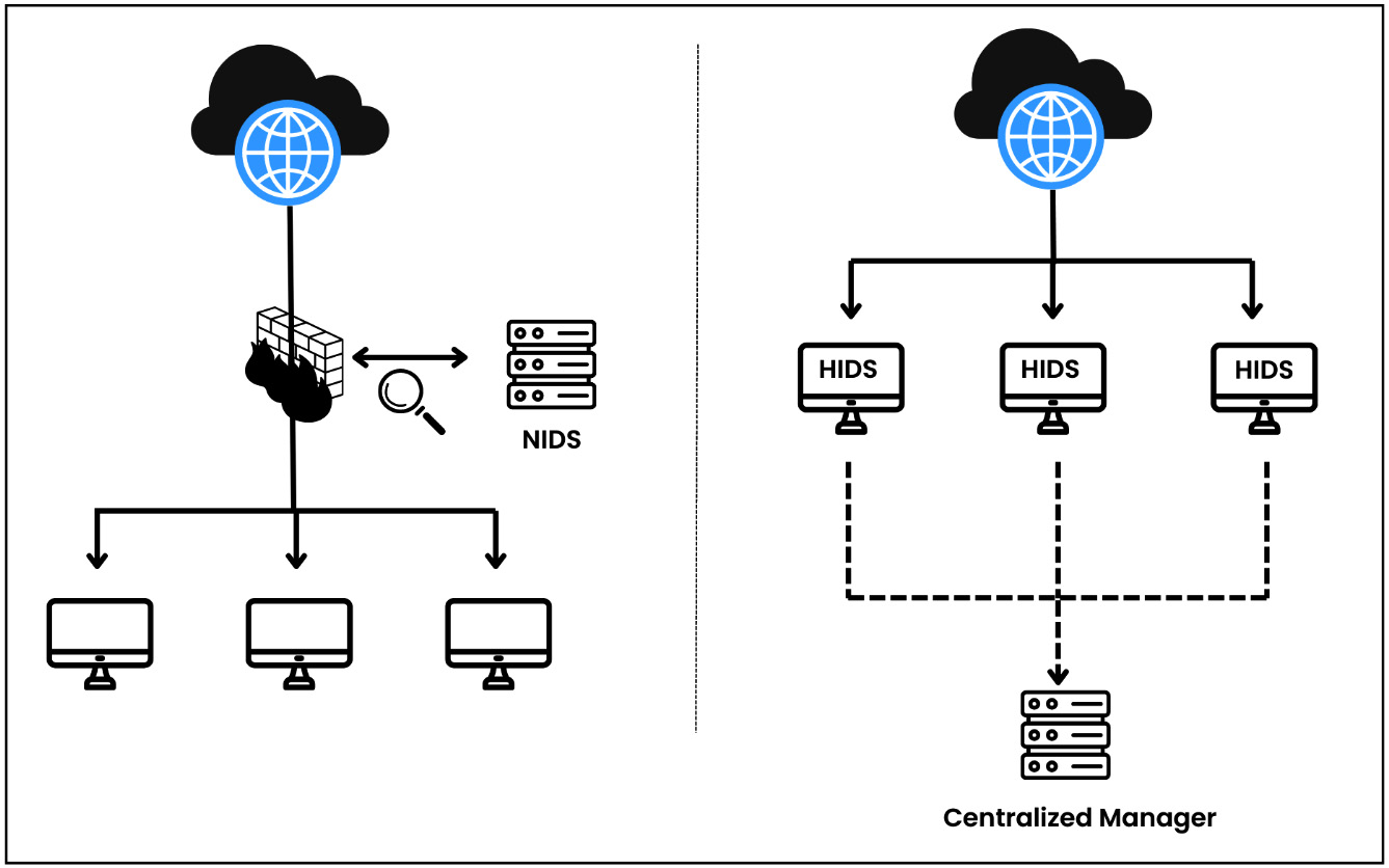 Figure 1.1 – NIDS versus HIDS