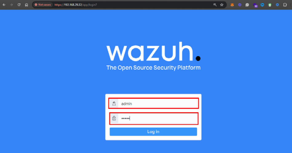 Figure 1.8 – Accessing the Wazuh web interface