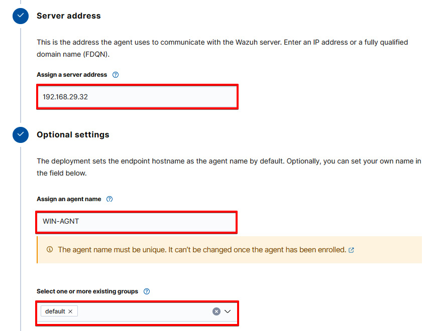  Figure 1.14 – Entering the server address and optional settings