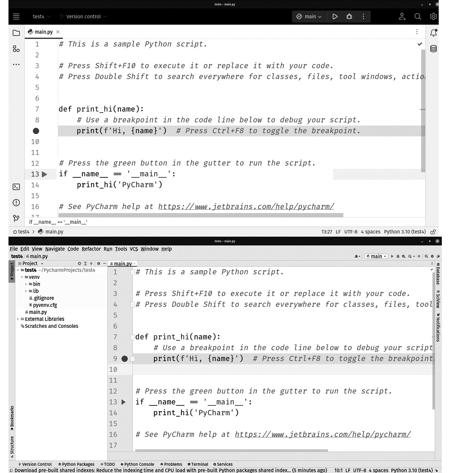 Figure 1.4: The new UI (top) compared to the classic UI (bottom)