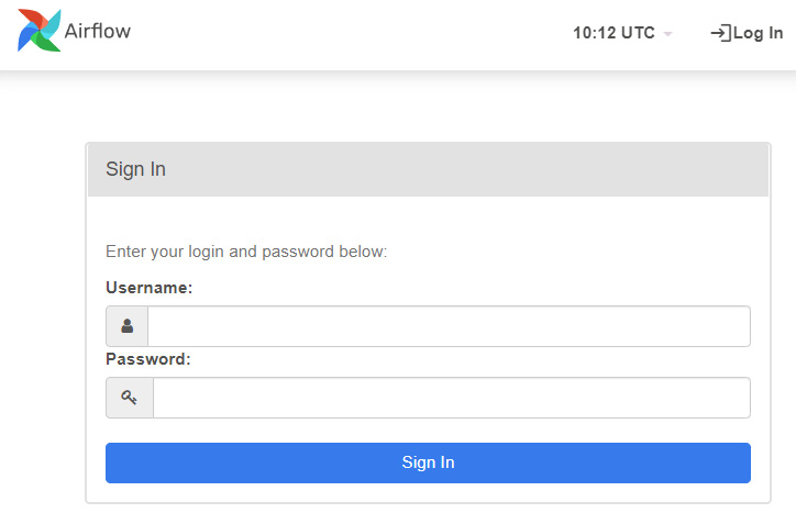 Figure 1.11 – The Airflow UI login page