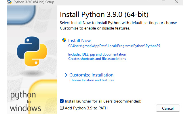 Figure 1.2 – The Python Installer for Windows