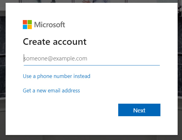 Figure 1.3 – Creating a live account – email address
