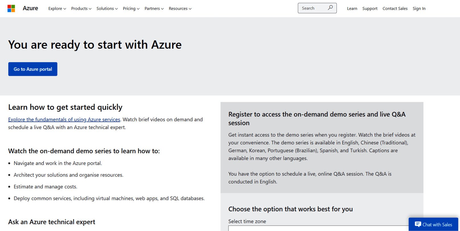 Figure 1.5 – Azure account creation – success page
