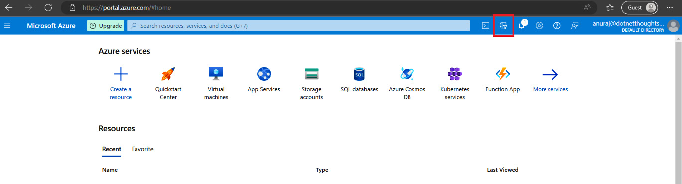 Figure 1.9 – Directories + Subscriptions – Azure portal
