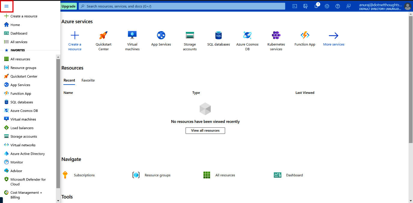 Figure 1.19 – Azure portal
