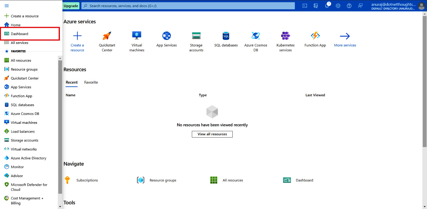 Figure 1.20 – Azure portal
