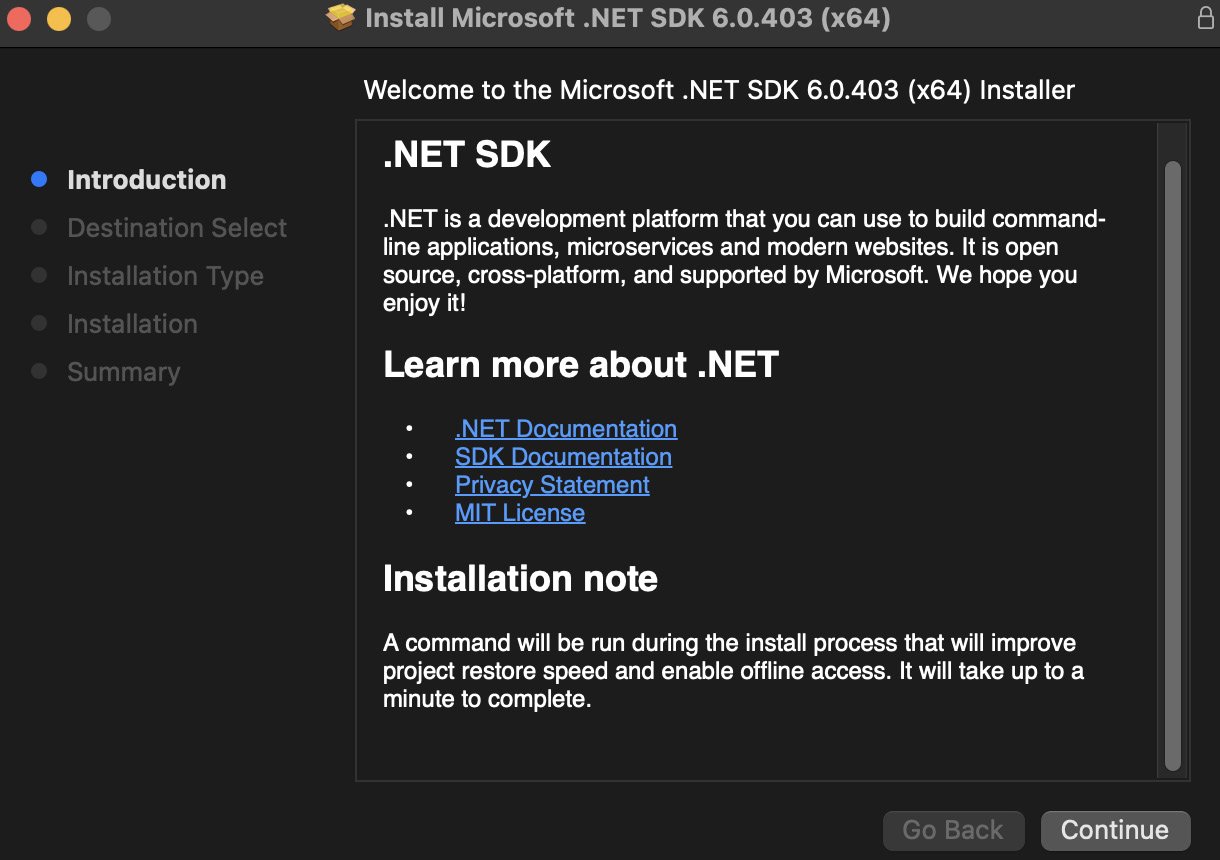 Figure 1.33 – .NET SDK – Mac installation
